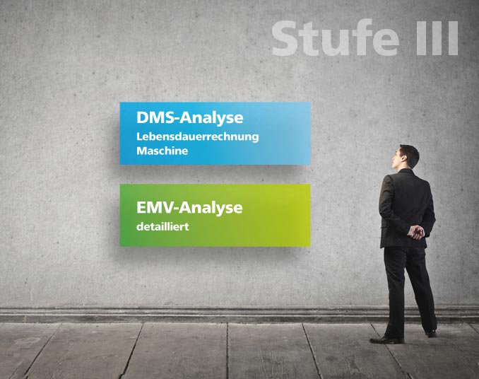 Stufe III - DMS-Analyse, Lebensdauerrechnung Maschine, EMV-Analyse detailliert